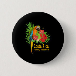 Badge Rond 5 Cm Costa Rica Famille Vacances Fleurs de perroquets T