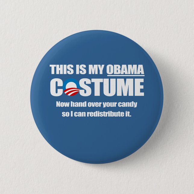 Badge Rond 5 Cm Costume Barack Obama (Devant)