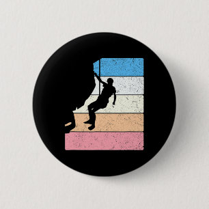 Badge Rond 5 Cm Costume d'alpiniste Escalade de bloc Vintage Monta