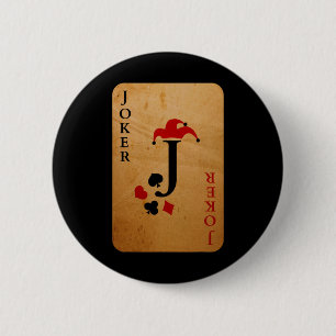 Badge Rond 5 Cm Costume de carte Joker Halloween Deck de cartes