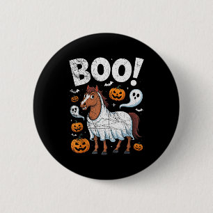 Badge Rond 5 Cm Costume de cheval fantôme Funny Cavalier Amoureux