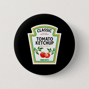 Badge Rond 5 Cm Costume de condiment Ketchup Tomate Halloween Part