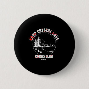 Badge Rond 5 Cm Costume de Conseiller de Camp de Crystal Lake Hall