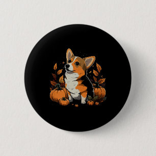 Badge Rond 5 Cm Costume De Corgi Gallois citrouille Sur Corgi Gall