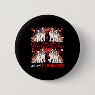 Badge Rond 5 Cm Costume de couple de chiens Saint-Bernard pour la