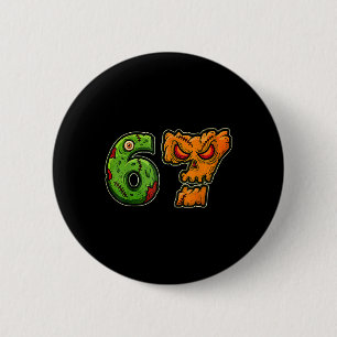 Badge Rond 5 Cm Costume de dégustation de citrouille zombie 67 Six