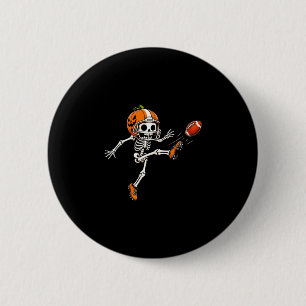 Badge Rond 5 Cm Costume de football squelette de citrouille Hallow