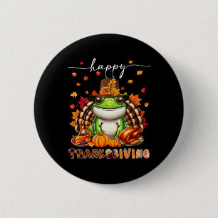 Badge Rond 5 Cm Costume de grenouille de Thanksgiving heureux Dind