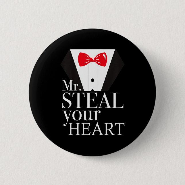 Badge Rond 5 Cm Costume de la Saint-Valentin pour garçons Mr. Stea (Devant)