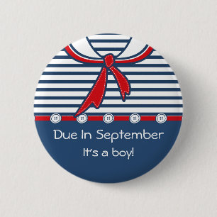 Badge Rond 5 Cm Costume de marin de bébé B
