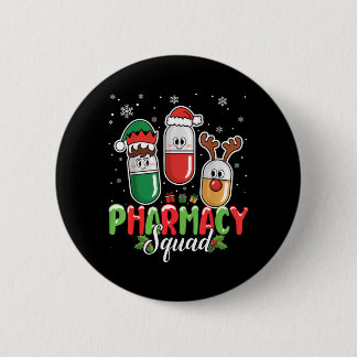 Badge Rond 5 Cm Costume de Noël d'équipe de pharmacie Elfe Renne