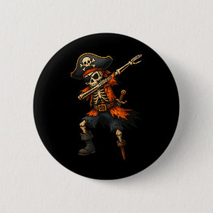 Badge Rond 5 Cm Costume de pirate squelette Dabbing pour enfants H