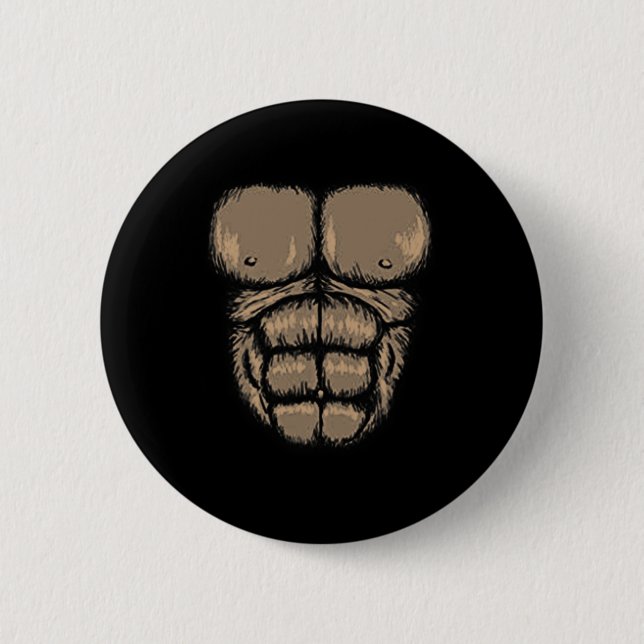 Badge Rond 5 Cm Costume de poitrine d'Halloween Gorilla Cute Monke (Devant)