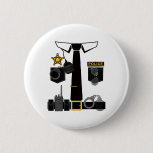 Badge Rond 5 Cm Costume de police drôle Officier de police prétend