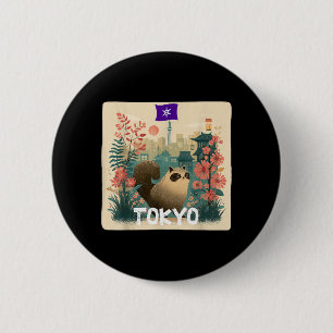 Badge Rond 5 Cm Costume de Raton Laveur Animal Drôle Toxyko pour G