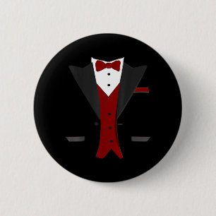 Badge Rond 5 Cm Costume de smoking d'Halloween - Mariage drôle