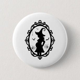 Badge Rond 5 Cm Costume De Sorcière Enceinte D'Halloween Et De Sor