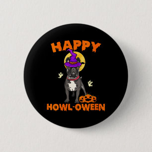 Badge Rond 5 Cm Costume de sorcière pour femme chien bouledogue fr