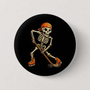 Badge Rond 5 Cm Costume de squelette de hockey sur glace pour homm