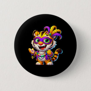 Badge Rond 5 Cm Costume de tigre Mardi Gras Animal New Orleans Par