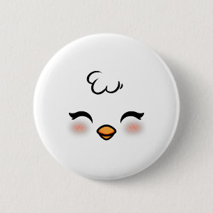 Badge Rond 5 Cm Costume de visage de poussin de Pâques amusant Hal