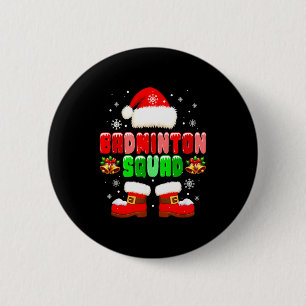 Badge Rond 5 Cm Costume d'équipe de badminton Joueur de Noël Équip