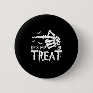 Badge Rond 5 Cm Costume d'Halloween amusant Couple Skeleton Corres