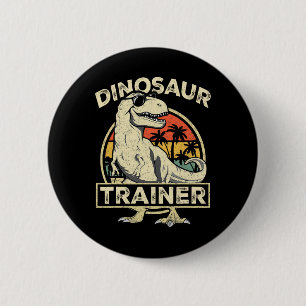 Badge Rond 5 Cm Costume d'Halloween de dresseur de dinosaures Rétr