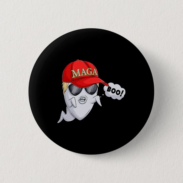 Badge Rond 5 Cm Costume d'Halloween de Ghost Trump (Devant)
