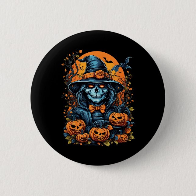 Badge Rond 5 Cm Costume d'Halloween de nuit effrayant (Devant)