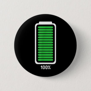 Badge Rond 5 Cm Costume d'Halloween drôle de batterie pleine