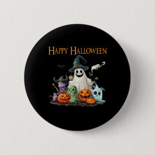 Badge Rond 5 Cm Costume d'Halloween éffrayant Ghost Halloween Happ