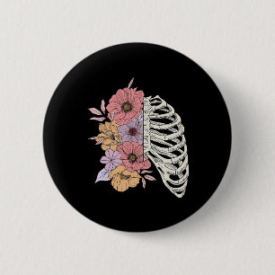 Badge Rond 5 Cm Costume d'Halloween facile en cage de côtes