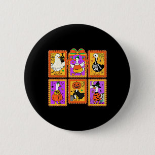 Badge Rond 5 Cm Costume d'oie d'Halloween éffrayant Bloc de couleu