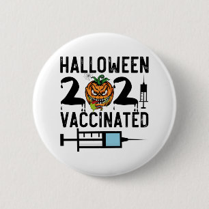 Badge Rond 5 Cm Costume drôle vacciné Halloween 2021
