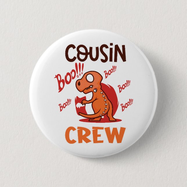Badge Rond 5 Cm Costume Éffrayant Dinosaure Halloween à l'équipage (Devant)