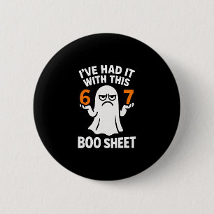 Badge Rond 5 Cm Costume Halloween 67 Meme 6 7 Drôle Feuille Boo Si