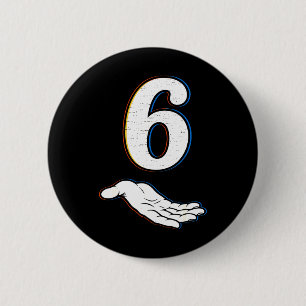 Badge Rond 5 Cm Costume Halloween Homme Femme Enfant Numéro 6 Corr