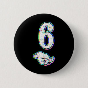 Badge Rond 5 Cm Costume Halloween Homme Femme Mème Numéro 6 Corres