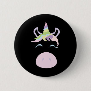 Badge Rond 5 Cm Costume Halloween visage Unicorne