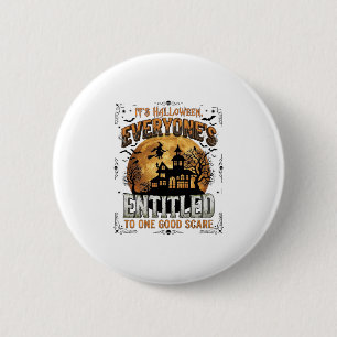Badge Rond 5 Cm Costume Humain Chien Bouledogue Français Citrouill