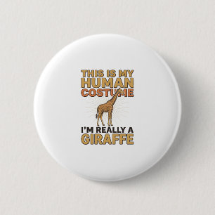 Badge Rond 5 Cm Costume Humain de Girafe Drôle Gravure Vintage Shi