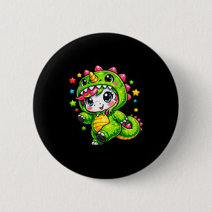 Badge Rond 5 Cm Costume Licorne Dinosaure Coloré Cosplay Arc-en-ci