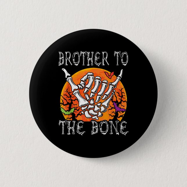 Badge Rond 5 Cm Costume Lune D'Halloween Frone Skeleton Ha (Devant)