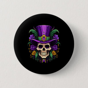 Badge Rond 5 Cm Costume Mardi Gras Crâne de Sucre Carnaval Fête Ho