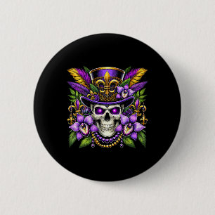 Badge Rond 5 Cm Costume Mardi Gras Crâne de Sucre Carnaval La Nouv