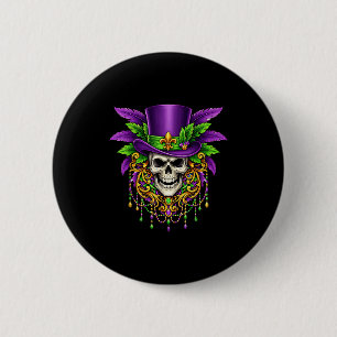 Badge Rond 5 Cm Costume Mardi gras crâne de sucre carnaval nouvell