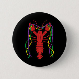 Badge Rond 5 Cm Costume Mardi Gras Crawfish Carnival Crayon fish C