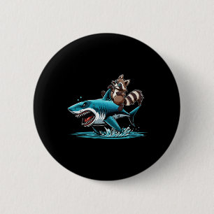 Badge Rond 5 Cm Costume Requin Conduit Par Raton Laveur Amoureux A