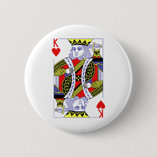 Badge Rond 5 Cm Costume Roi des Coeurs Royal Flush Halloween Playi